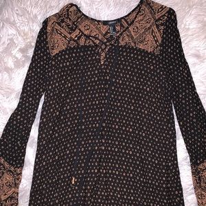 black & rusty orange boho dress